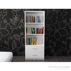 Tdesigno Asya 2 Çekmeceli Kitaplık - Beyaz