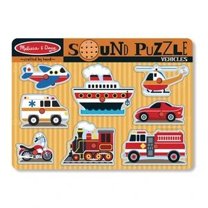 Melissa & Doug Ahşap Sesli Yapboz Araçlar Yeni