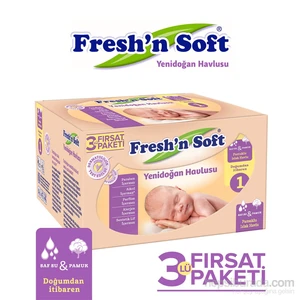 Fresh'n Soft Yenidoğan Islak Mendil 3'lü Fırsat Paketi / 120 Yaprak