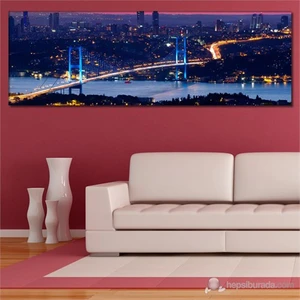 - İstanbul Köprüsü Canvas Tablo - 90X30cm