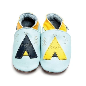 İnch Blue Hakiki Deriden Patik Teepee Baby Blue