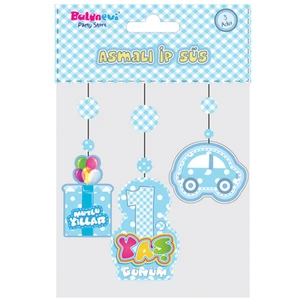 Event Party Store  1 Yaş Günüm Asmali Ip Süs Mavi