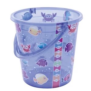 Sevi Bebe Desenli Şeffaf Banyo Kovası Mavi