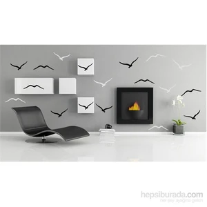 Siyah Beyaz Kuşlar Sticker