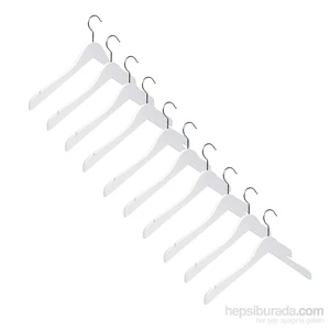 Nyn Ahşap Askı 10'Lu 45 Cm Beyaz  Kayın Ağacı