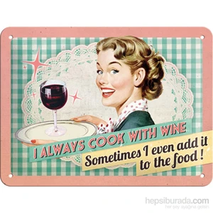 Cook With Wine Metal Kabartmalı Pin Up Duvar Panosu