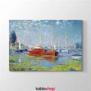 Claude Monet - Red Boats At Argenteuil Tablosu