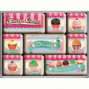Nostalgic Art Fairy Cakes- Delicious Magnet Set (9 Parça)