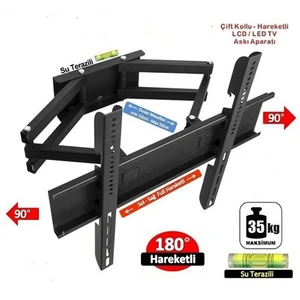 42'' - 65'' Ekran Çift Kollu Hareketli Led Tv Askı Aparatı