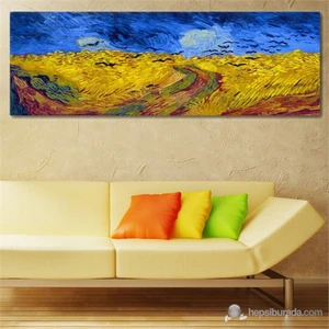 - Van Gogh - Wheat Field Canvas Tablo - 90X30cm