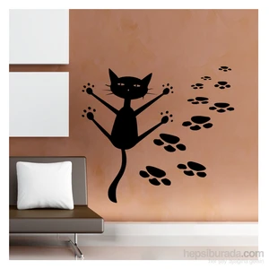 Kedi Kadife Duvar Sticker