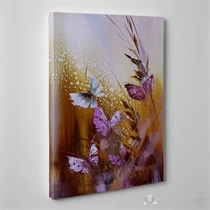 - Butterfly Flower Iı Canvas Tablo - 75X50cm