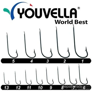 1303 No:3 Siyah Karbon Çapari Olta İğnesi Çapraz 100 Lü Kutu