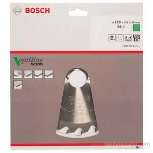 - Optiline Serisi Ahşap İçin Daire Testere Bıçağı - 190 X 30 X 2,6 Mm, 24 Diş