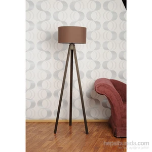 Tutta La Vita 3 Ayaklı Tripod Lambader Köşe Lambası Acı Kahve Başlık Ceviz Ayak