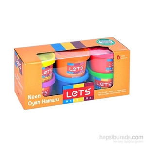 Lets Oyun Hamuru 6 Renk Fosforlu 600 Gr L8346