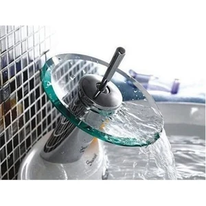 Erol Teknik Aqua Blue Düden Oval Cam Lavabo Batarya