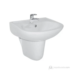 Ece Banyo Yarım Ayaklı Lavabo 51 cm ( Batarya Delikli )