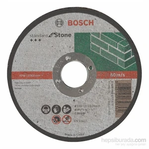 - Standard Seri Taş İçin Düz Kesme Diski (Taş) - C 30 S Bf, 115 Mm, 22,23 Mm, 3,0 Mm