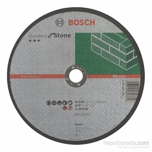 - Standard Seri Taş İçin Düz Kesme Diski (Taş) - C 30 S Bf, 230 Mm, 22,23 Mm, 3,0 Mm