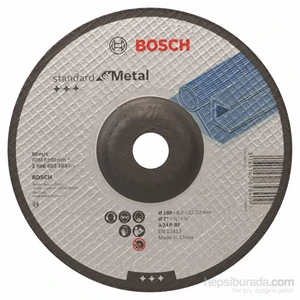 - Standard Seri Metal İçin Bombeli Taşlama Diski (Taş) - A 24 P Bf, 180 Mm, 22,23 Mm, 6,0 Mm