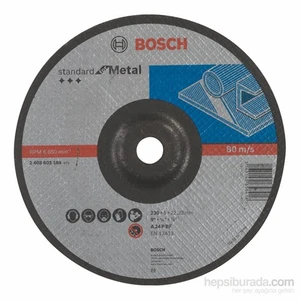 - Standard Seri Metal İçin Bombeli Taşlama Diski (Taş) - A 24 P Bf, 230 Mm, 22,23 Mm, 6,0 Mm
