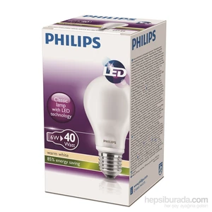 LED Ampul 6W (40W) E27 Sarı Işık