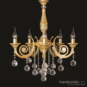 Senay 5'Li Altın Yaldız Avize