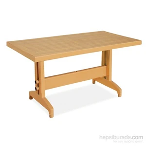 Diva Masa Teak Kahverengi 80 x 140 cm Ahşap Desenli Bahçe Balkon veranda teras Yüksek kalite uzun ömürlü