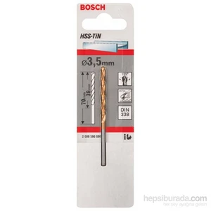 - Metal Matkap Ucu Hss-Tin, Dın 338 - 3,5 X 39 X 70 Mm