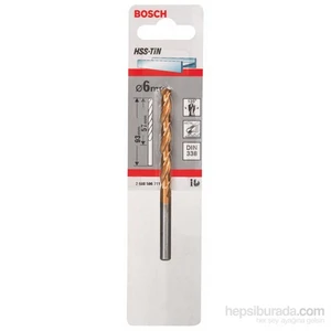 - Metal Matkap Ucu Hss-Tin, Dın 338 - 6 X 57 X 93 Mm