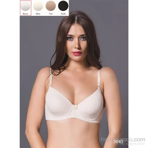 Magic Form 3045 Düz Kumaşlı İnce Süngerli Boş Cup Büyük Beden Balenli Sütyen