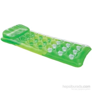 İntex 58890 Yetişkin Renkli Bardaklı Deniz Yatağı (Yeşil)