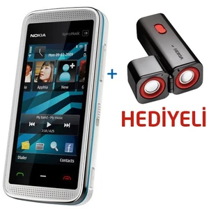 5530 Xpressmusic ( 4 Gb Hafıza Kartı + Nokia MD-6 Hoparlör Hediye ) Beyaz - Mavi