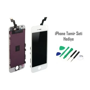 iPhone 5s Beyaz Ekran Lcd Tamir Seti Hediyeli