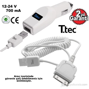 iPhone Uyumlu 3GS/4/4S Araç Şarjı 100-39-00-011909