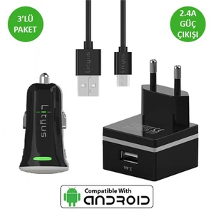 Şarj Paketi + Micro Usb Kablo (Siyah) - AKLTCS0201