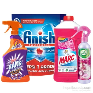 Hepsi 1 Arada 36'lı + Cillit Bang Kireç Sökücü Sprey + Marc Yüzey Temizleyici 2500 Ml + Airwick Kumaş Oda Manolya