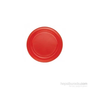 Plastik Tabak Kırmızı 22cm 25li