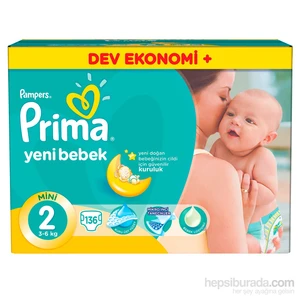 Bebek Bezi Yeni Bebek Dev Ekonomi Plus 2 Beden 136 Adet