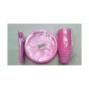 Pietrapembe Renk 25 Li Plastik Bardak+Catal+Tabak