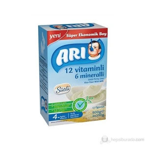 Arı Mama 12 Vitaminli 6 Mineralli Sütlü Pirinç Unu 500 gr