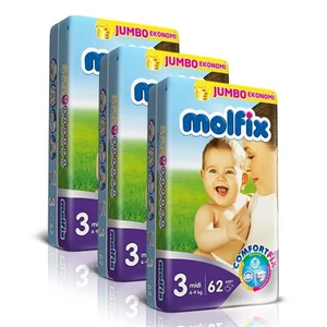 Bebek Bezi Comfort Fix Jumbo 3'lü Paket 3 Beden 186 Adet