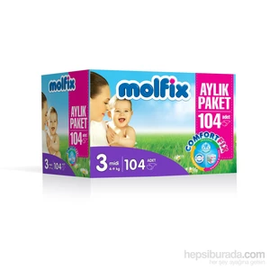 Bebek Bezi Comfort Fix Aylık Paket 3 Beden 104 Adet