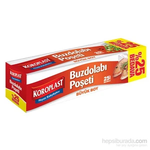Buzdolabı Poşeti Büyük Boy %25 Bedava 25'li 30x45 cm kk