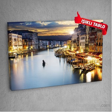 Venedik V1 Led Isikli Kanvas Tablo 50x70 Cm Fiyati