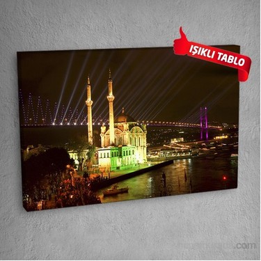 Ortakoy Camii Led Isikli Kanvas Tablo 50x70 Cm Fiyati