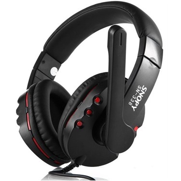 Snopy SN-338 Siyah/kırmızı Mikrofonlu Kulaküstü Kulaklık Fiyatı