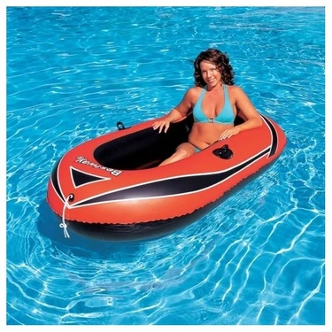 Bestway Şişme Bot 198x122 cm Kırmızı Siyah Renkli Güvenlik Siboplu Eğlence