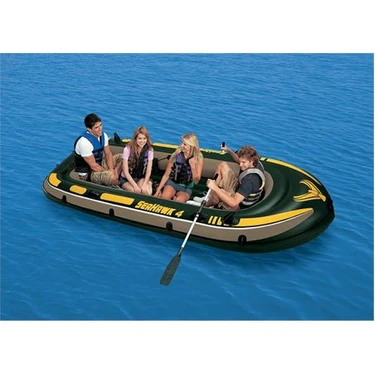 Intex Seahawk 4 Bot Seti - 68351 (Çiftli Alüminyum Kürek & Pompa ) ( 351 x 145 x 48 cm